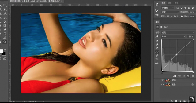 PS給泳裝美女進(jìn)行精致修圖